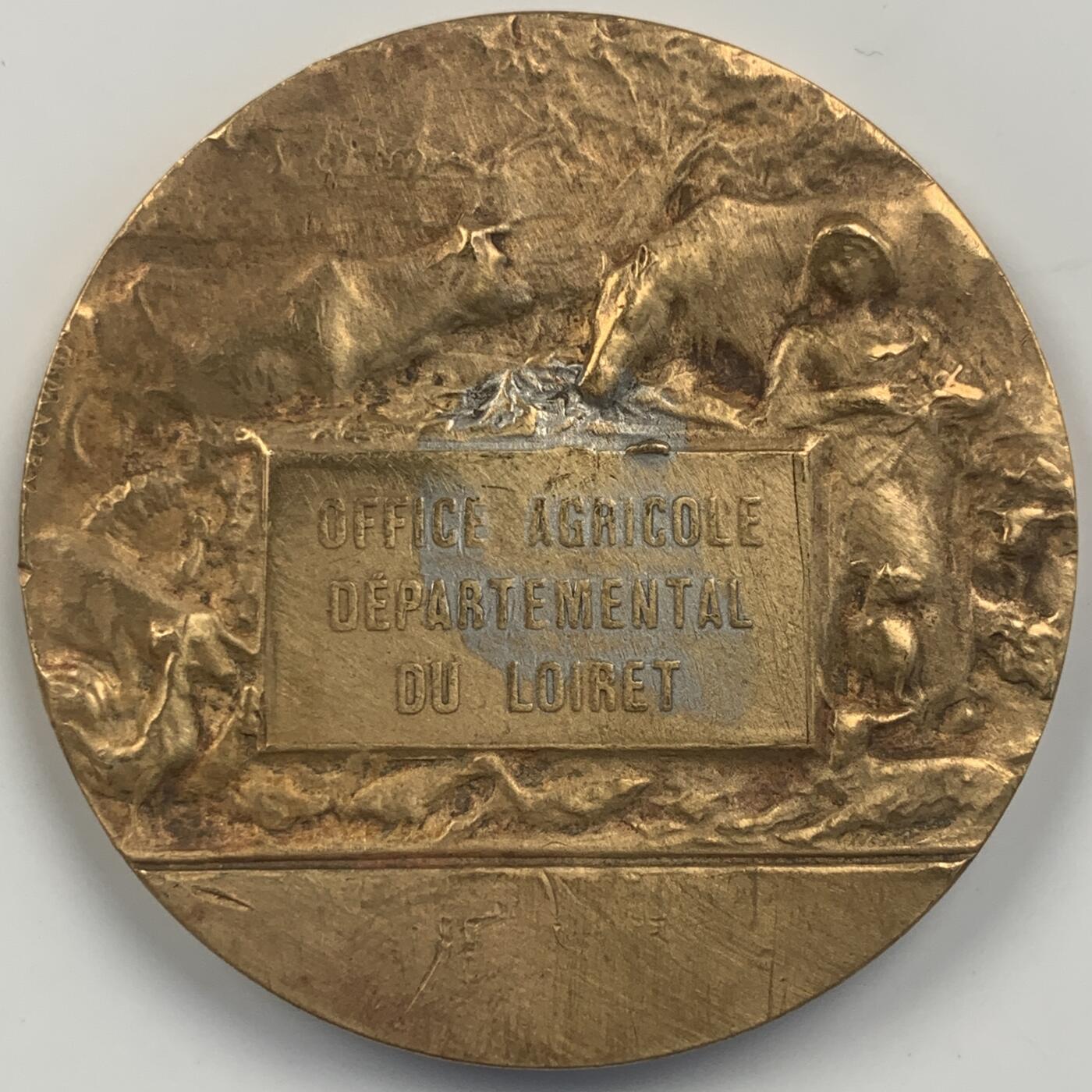 掌中浮雕-藏着的欧洲第042场 法国农业镀金铜章，44mm，40g
