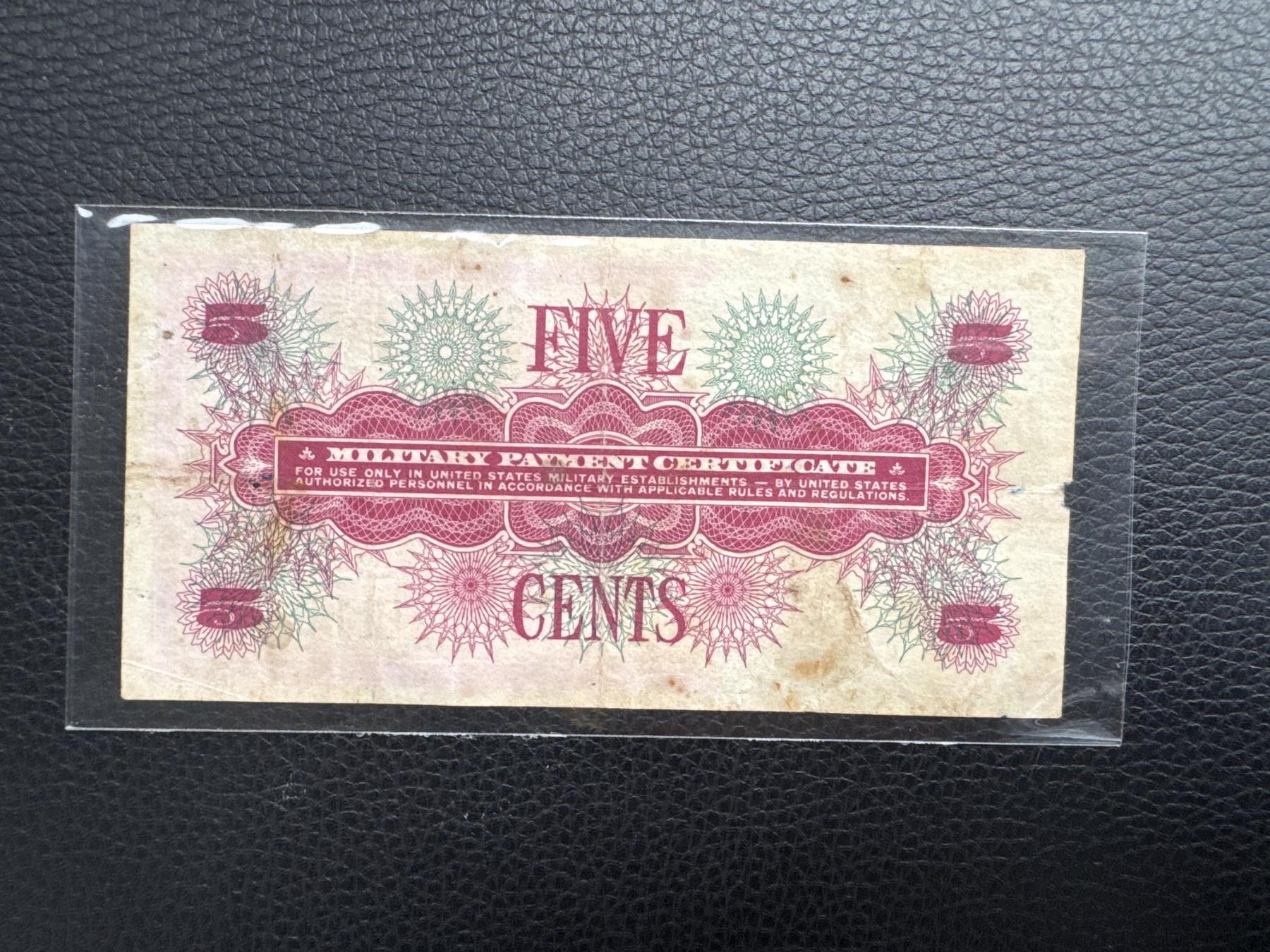 桂P钱币文化工作室拍卖第四十五期  美军越战1966年版5美分军票