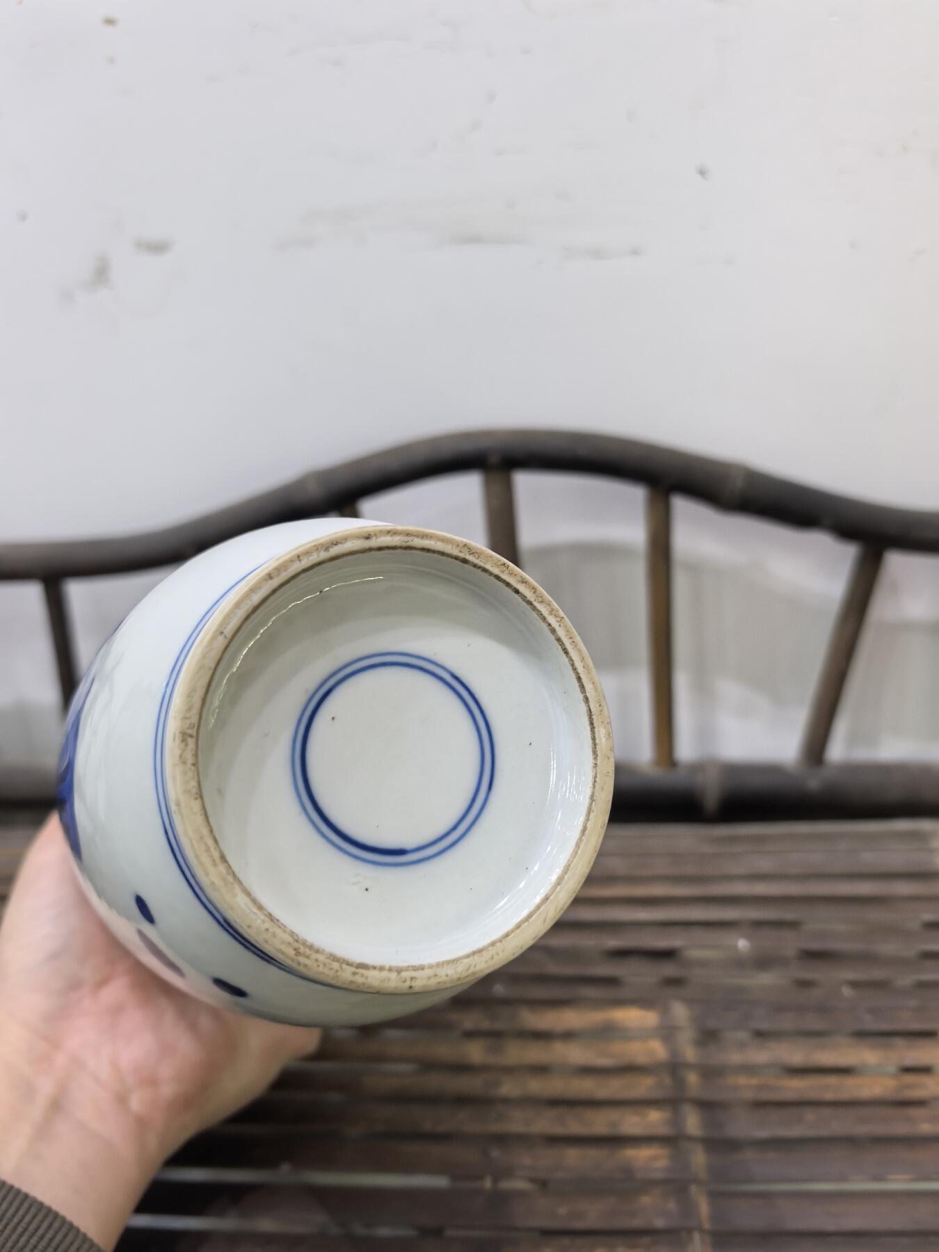 兰馨堂瓷器专场 回流青花瓷器花卉山石人物棒槌瓶