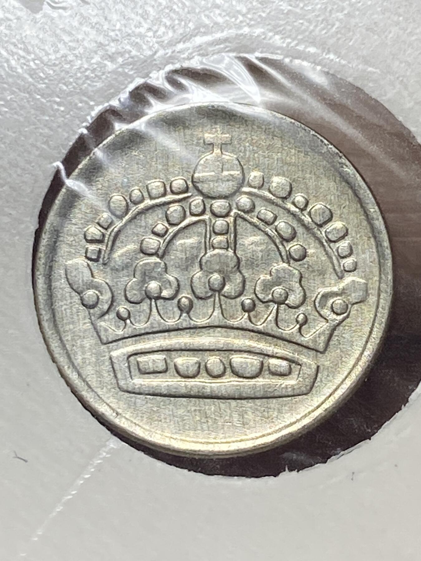 2025年第一百三十场(总第一百五十六场）外国好品纸夹散币场(免佣金) 原光好品–瑞典🇸🇪1960年10欧尔银币(古斯塔夫六世第一版，TS标，400银)