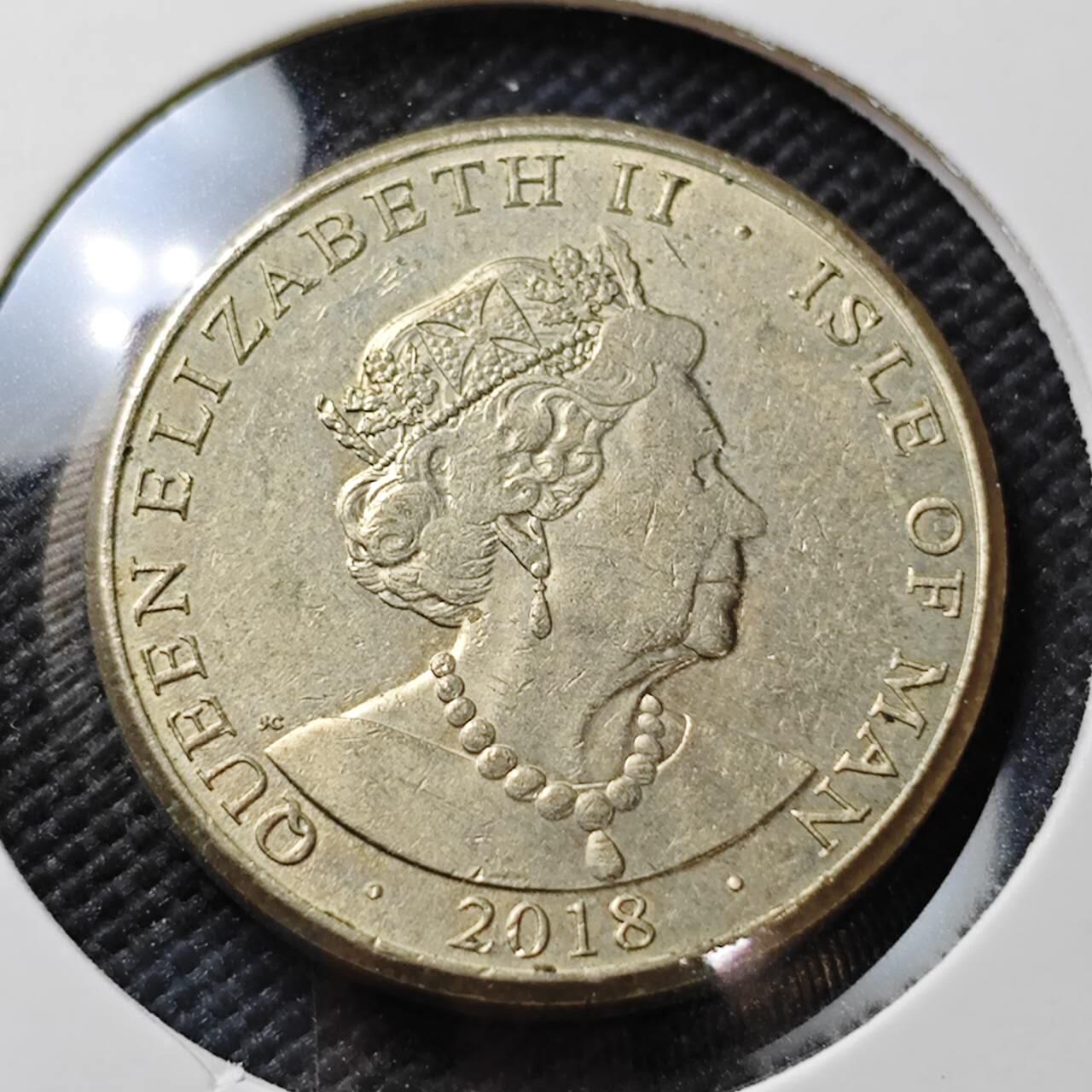 KK钱币收藏小铺  第373场  2月预留时间 周末发货 2018 马恩岛1镑