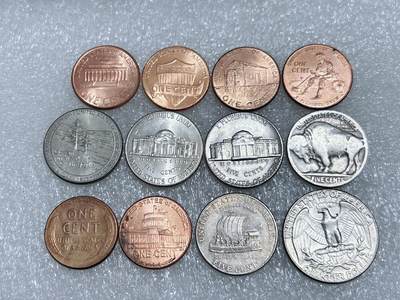 第一海外回流一元起拍收藏 散集专场  第268期 - 美国不同版本硬币 12枚