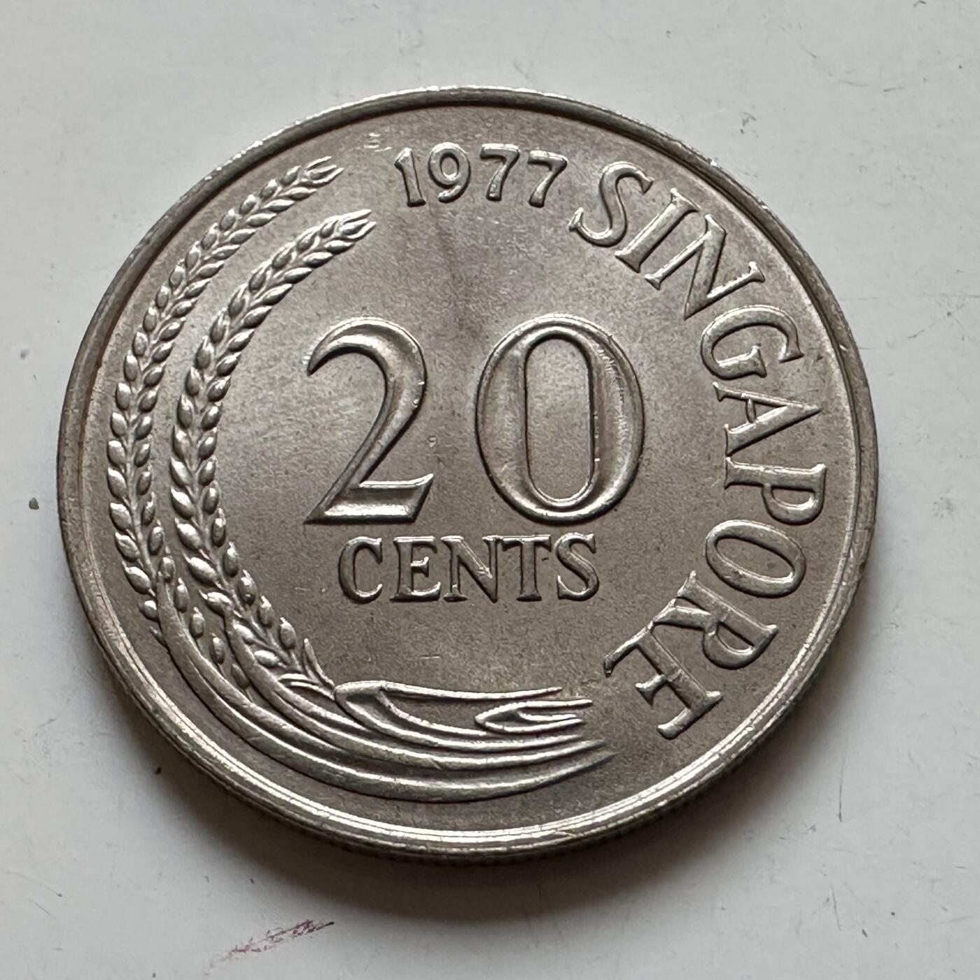 🌹外币初藏🌹🐯2025年第129场  每周二四六晚8️⃣点 接代拍 新加坡1977年20分