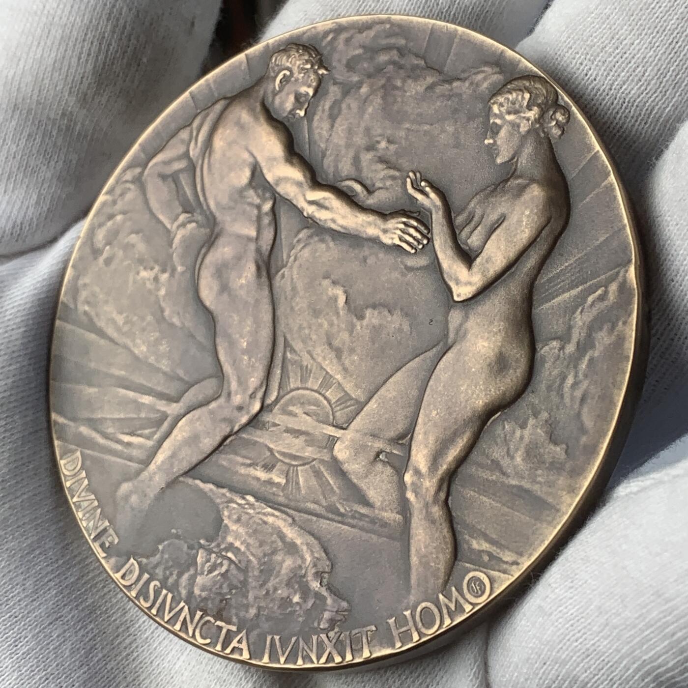 掌中浮雕-藏着的欧洲第042场 1915年美国巴拿马-太平洋万国博览会奖章，70mm，历史名章，热门品种