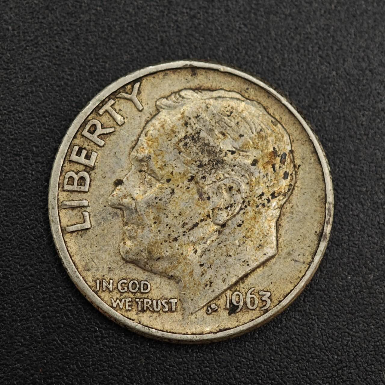 【淘币小摊】实时拍第七百九十九拍   银币套币场   满百包邮可预留二周 每周一统一发货   美国1963年罗斯福10分银币