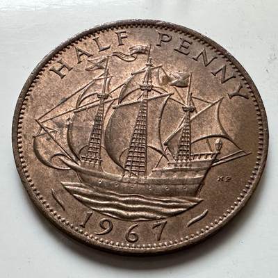 🌹外币初藏🌹🐯2025年第129场  每周二四六晚8️⃣点 接代拍 - 英国1967年半便士