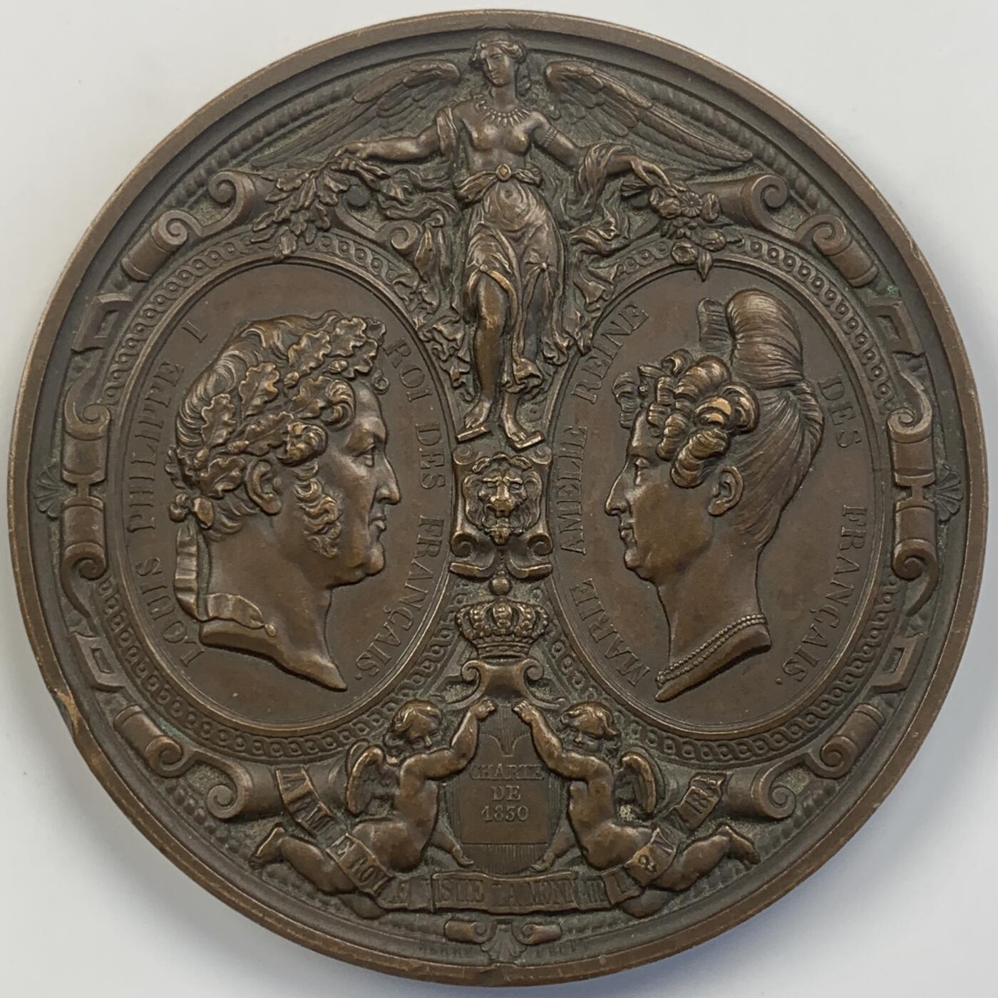 掌中浮雕-藏着的欧洲第042场 1833年法国菲利普访问造币厂大铜章，75mm，光边原铸