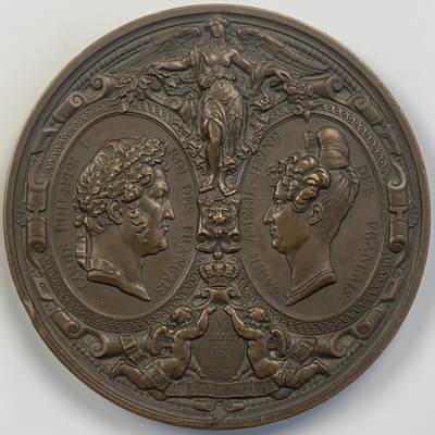 掌中浮雕-藏着的欧洲第042场 - 1833年法国菲利普访问造币厂大铜章，75mm，光边原铸