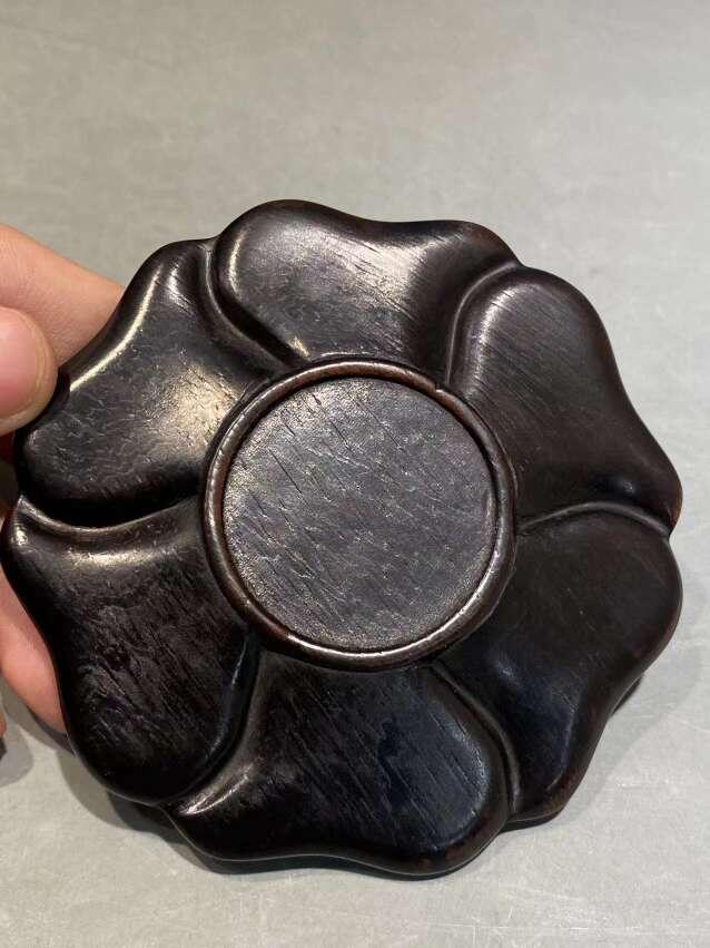 兰馨堂瓷器专场 紫檀木雕红木茶杯托盘