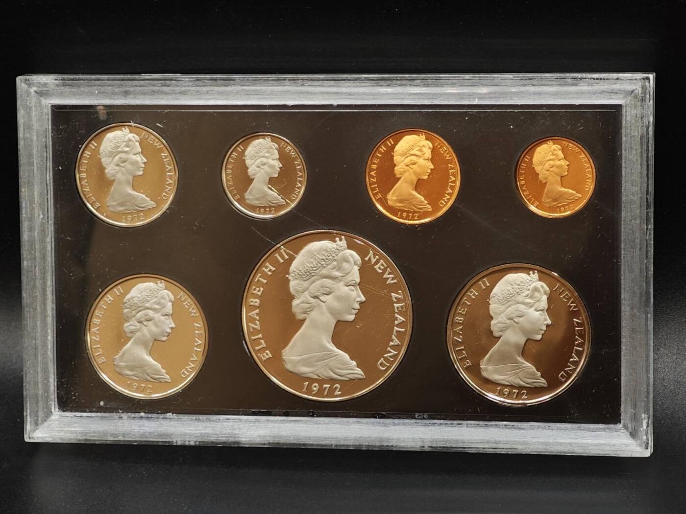 【淘币小摊】实时拍第七百九十九拍   银币套币场   满百包邮可预留二周 每周一统一发货   新西兰1972年精制套币