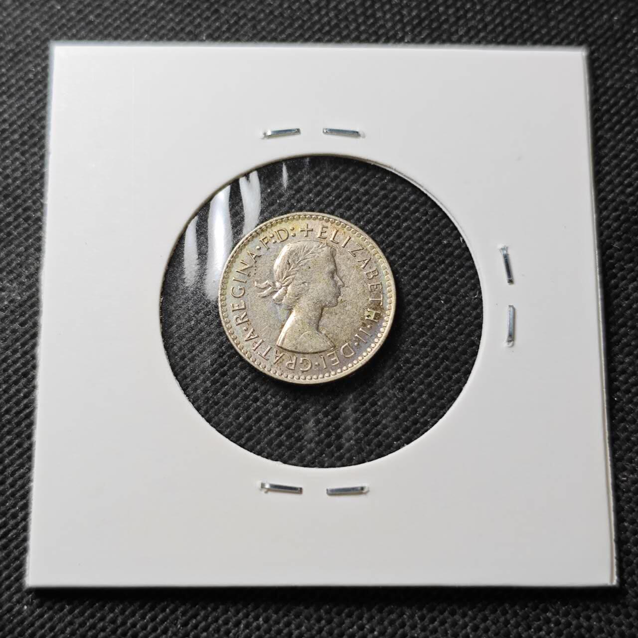 KK钱币收藏小铺  第373场  2月预留时间 周末发货  1956澳大利亚3便士银币