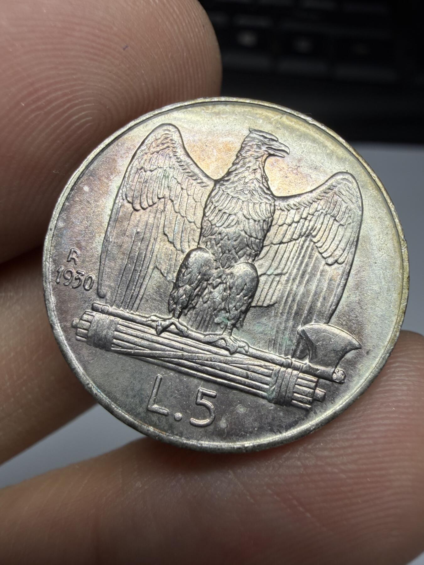 2025年集古藏今外币拍卖第十期-第7场—（总第287拍），可以寄存60天，满160元包邮。 带光1930年意大利5里拉