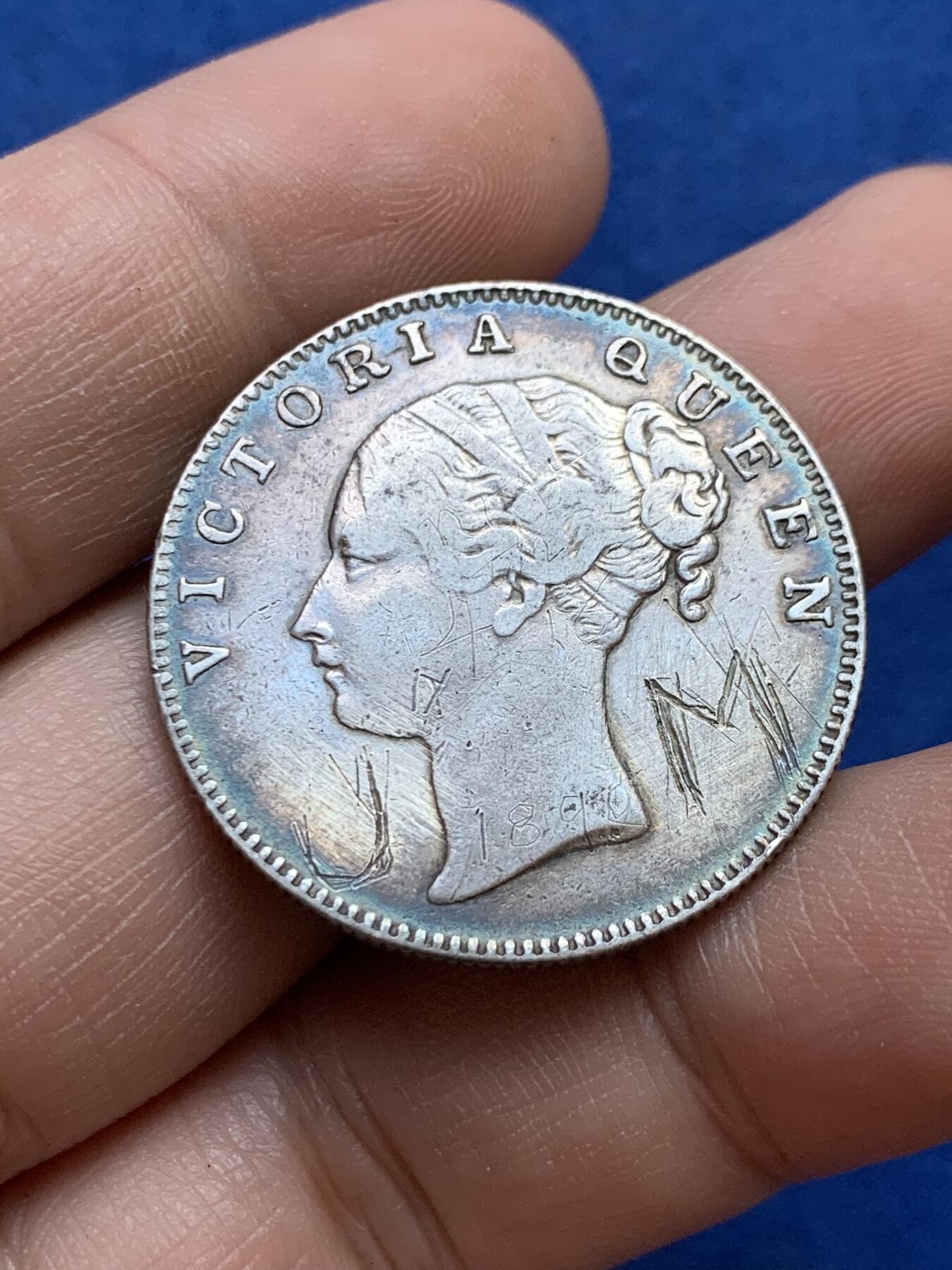 《竞宝斋》第439场 周日，周一，周二 3场连拍 （全场包邮） 英属印度1840年维多利亚女王1卢比银币