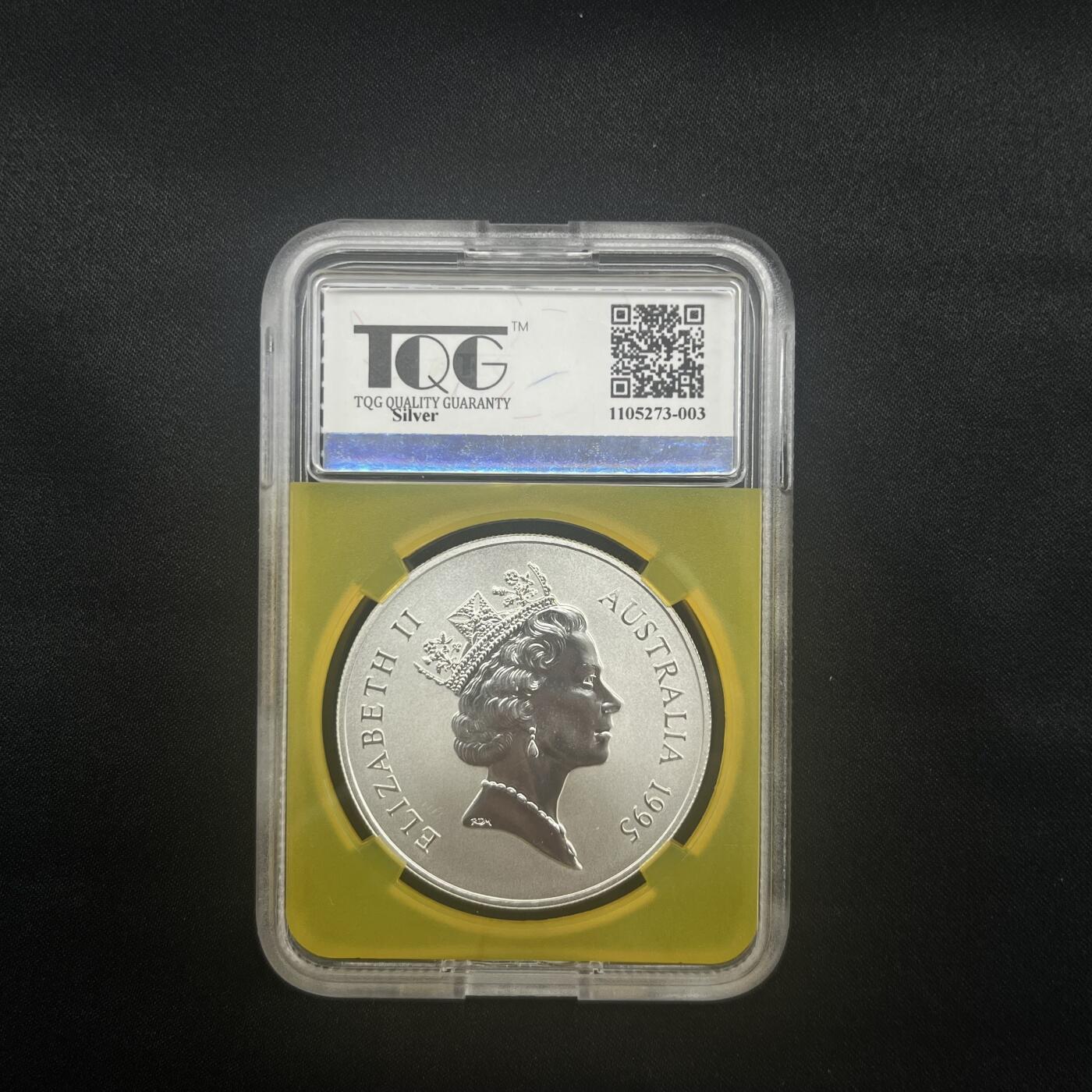 PThappally收藏第54次拍卖，英联邦地区硬币纸币 澳大利亚 1995 1元  袋鼠主题  1 盎司纯银纪念币 TQG MS 69