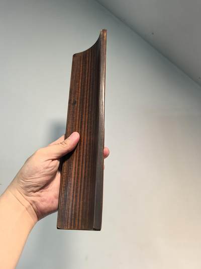 竹雕诗文达摩图臂搁镇纸摆件 