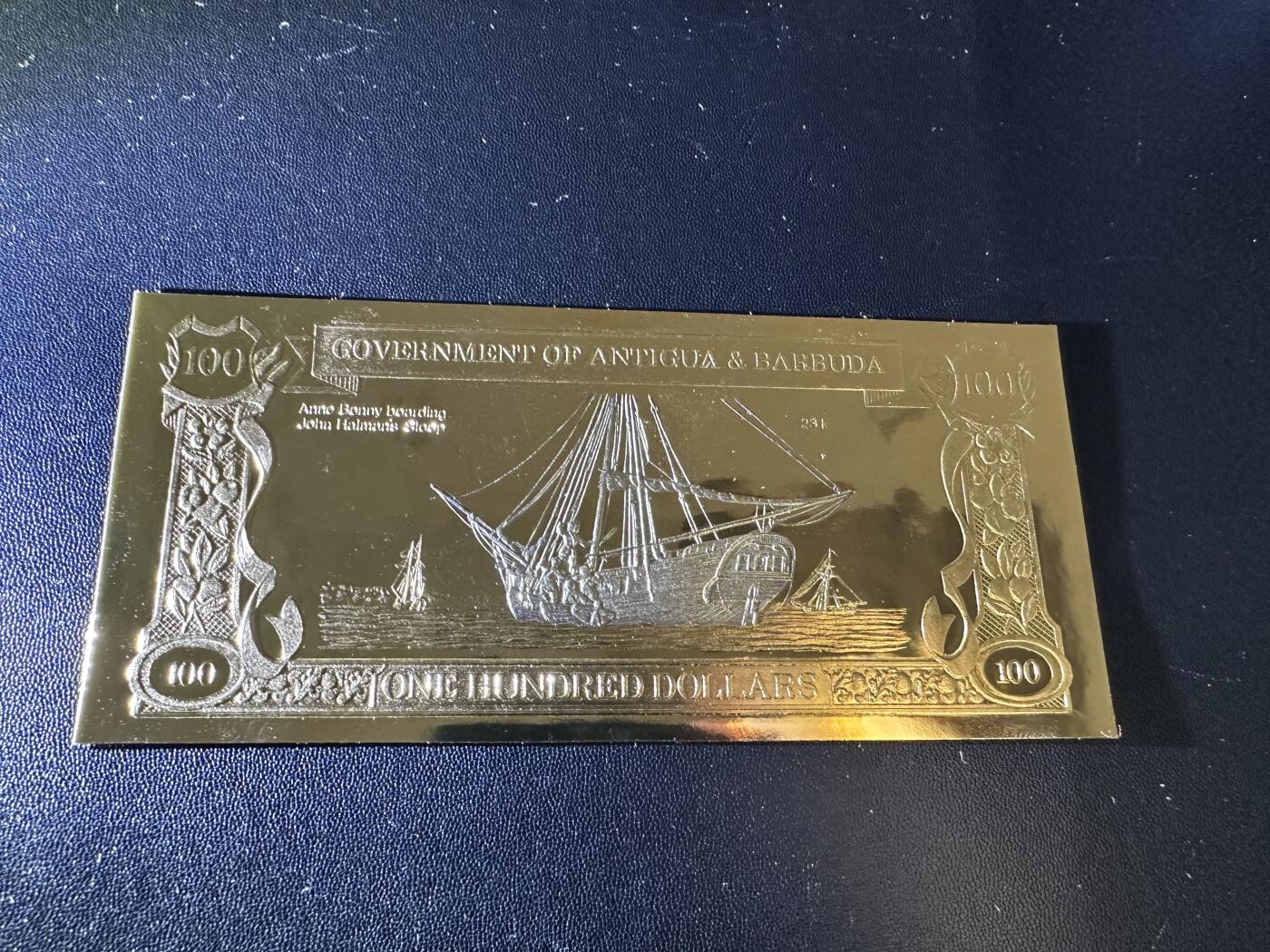 《外钞收藏家》第五百八十六期（品种丰富、精品多）（本平台长期征集拍品、欢迎藏友们联系合作） 权威纸币目录承认的可以使用的鎏金钞票安提瓜巴布达100元