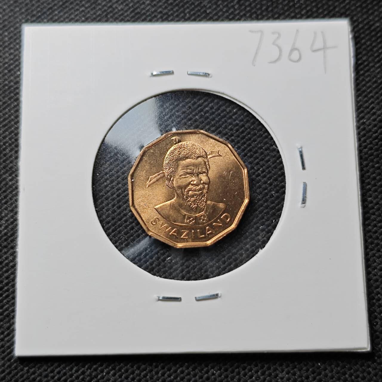 KK钱币收藏小铺  第373场  2月预留时间 周末发货  1974斯威士兰1分铜币 好品