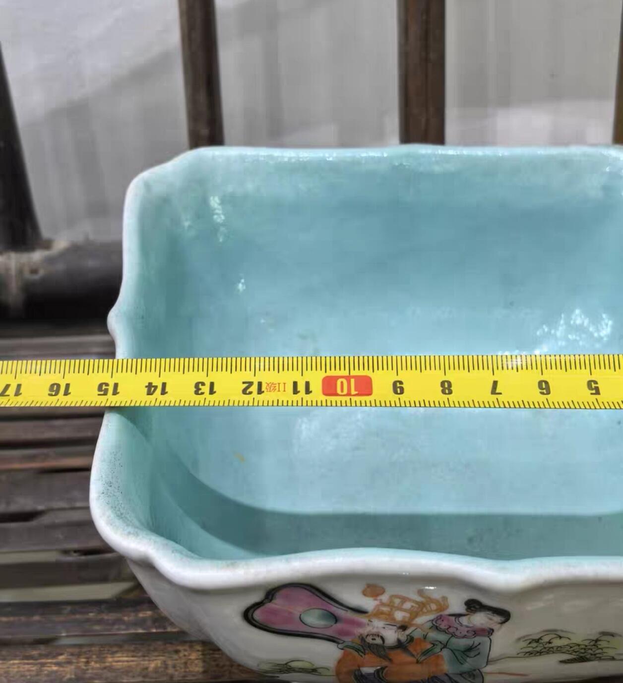 兰馨堂瓷器专场 粉彩人物水仙盆瓷器水盂摆件