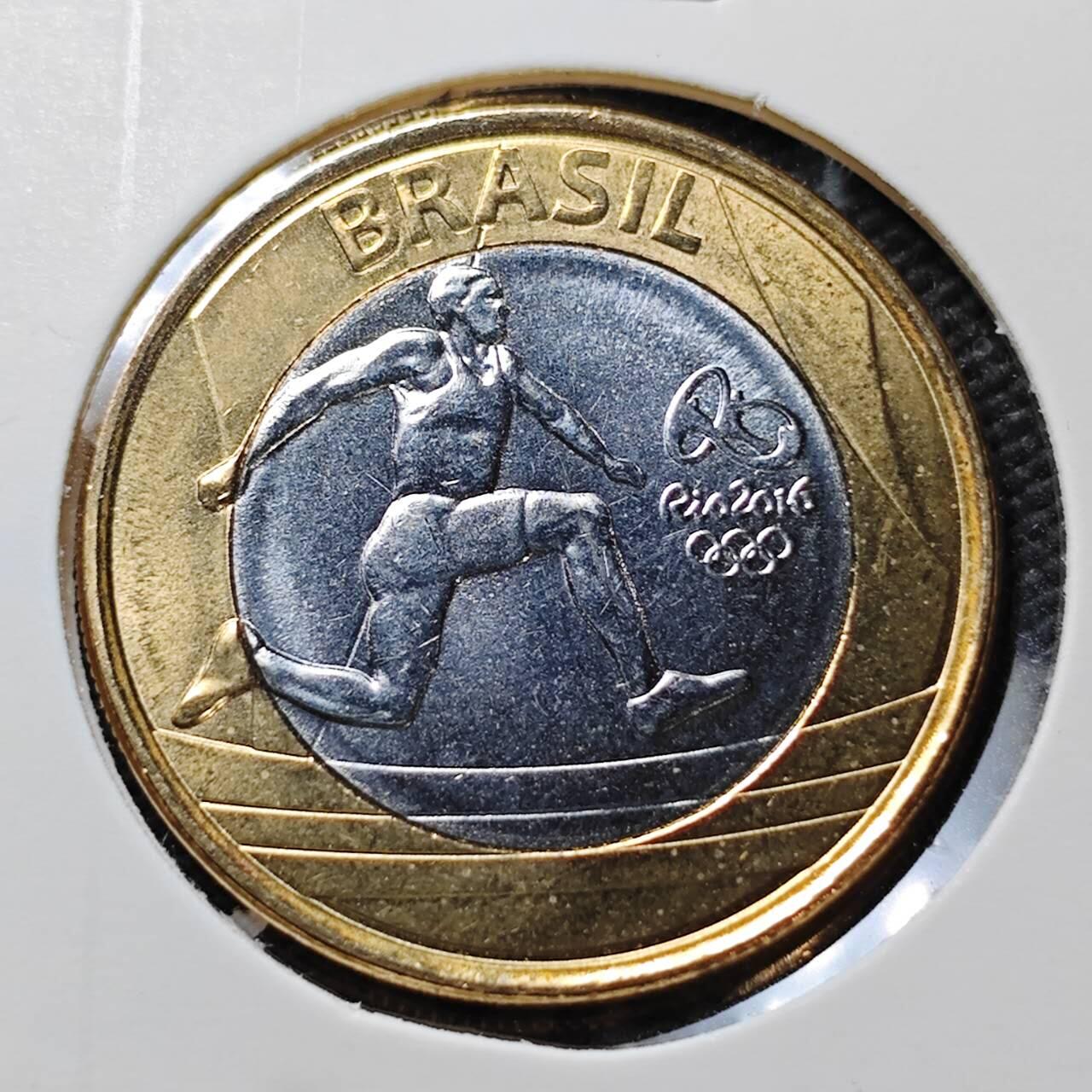 KK钱币收藏小铺  第372场  2月预留时间 周末发货  巴西1瑞尔双色币纪念币 好品