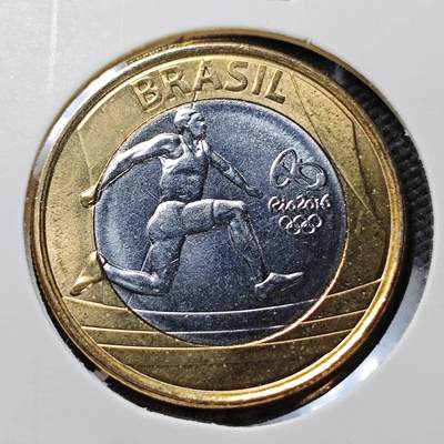 KK钱币收藏小铺  第372场  2月预留时间 周末发货 -  巴西1瑞尔双色币纪念币 好品