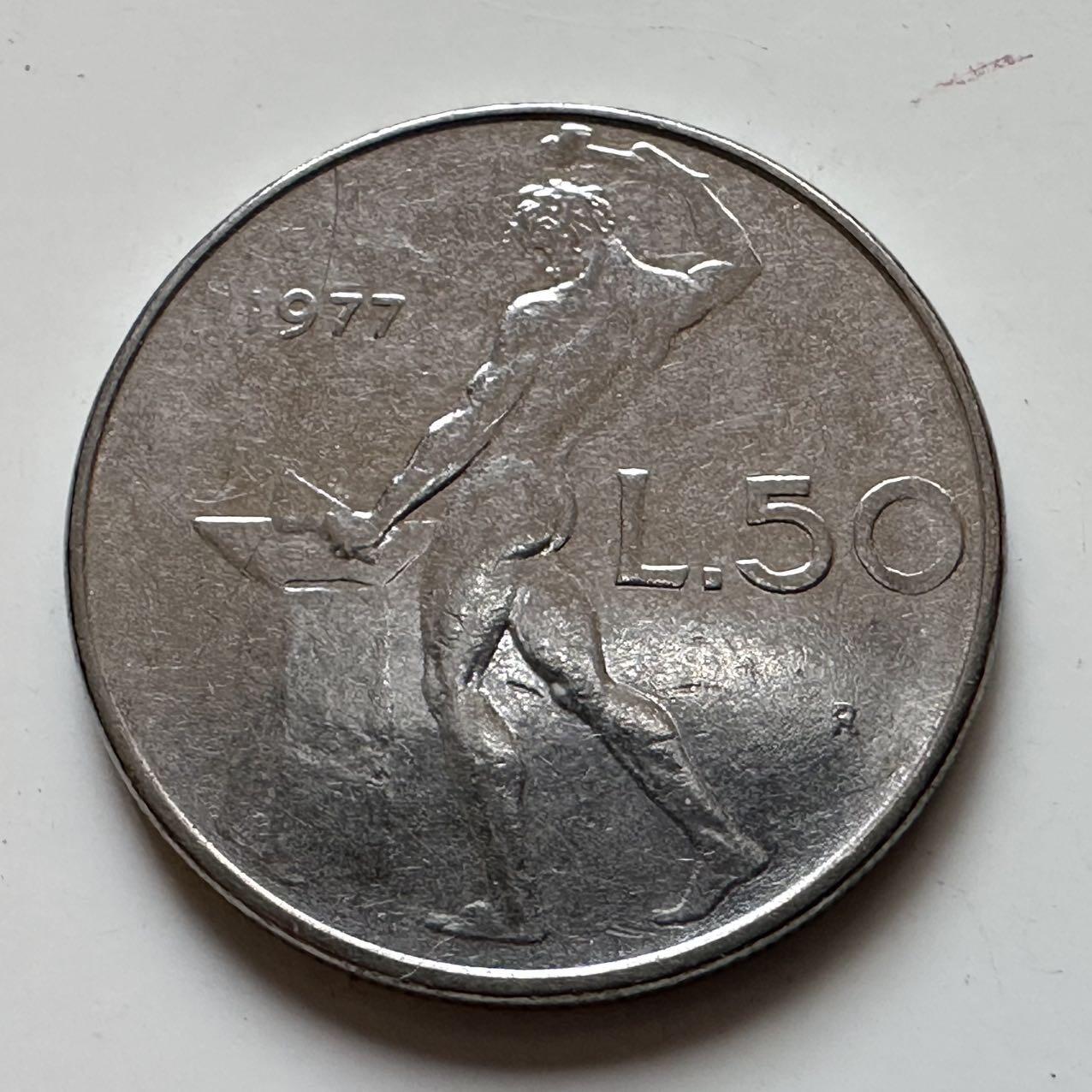 🌹外币初藏🌹🐯2025年第129场  每周二四六晚8️⃣点 接代拍 意大利1977年50里拉