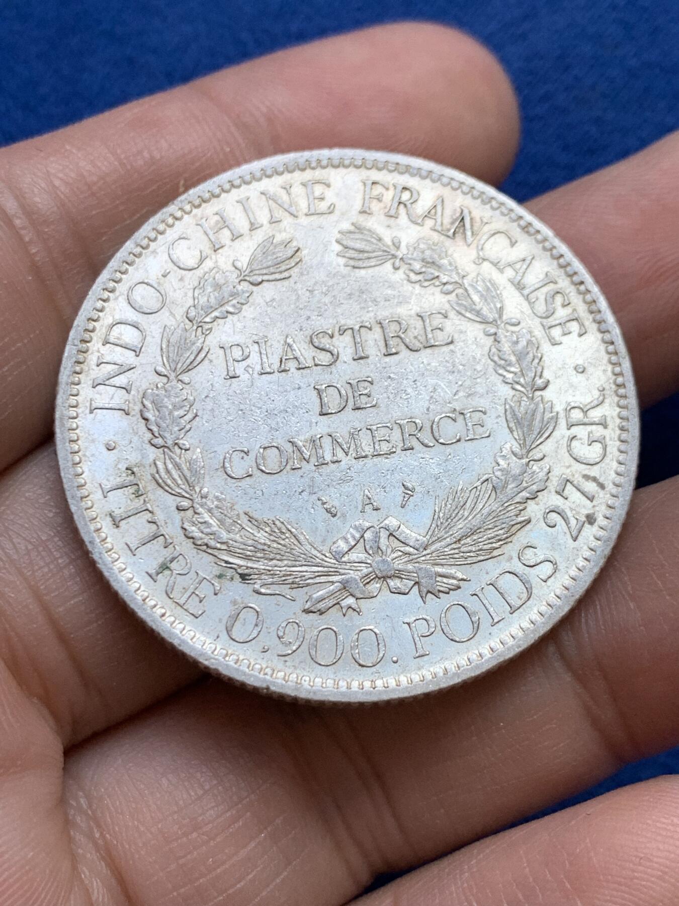 《竞宝斋》第439场 周日，周一，周二 3场连拍 （全场包邮） 法属印支1900年坐洋1皮阿斯特银币