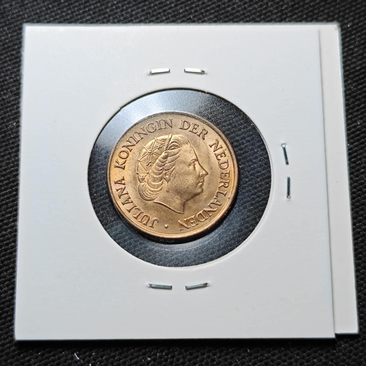 KK钱币收藏小铺  第372场  2月预留时间 周末发货  1969荷兰5分铜币