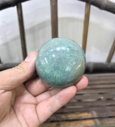 晚清民国钧窑窑变小印盒