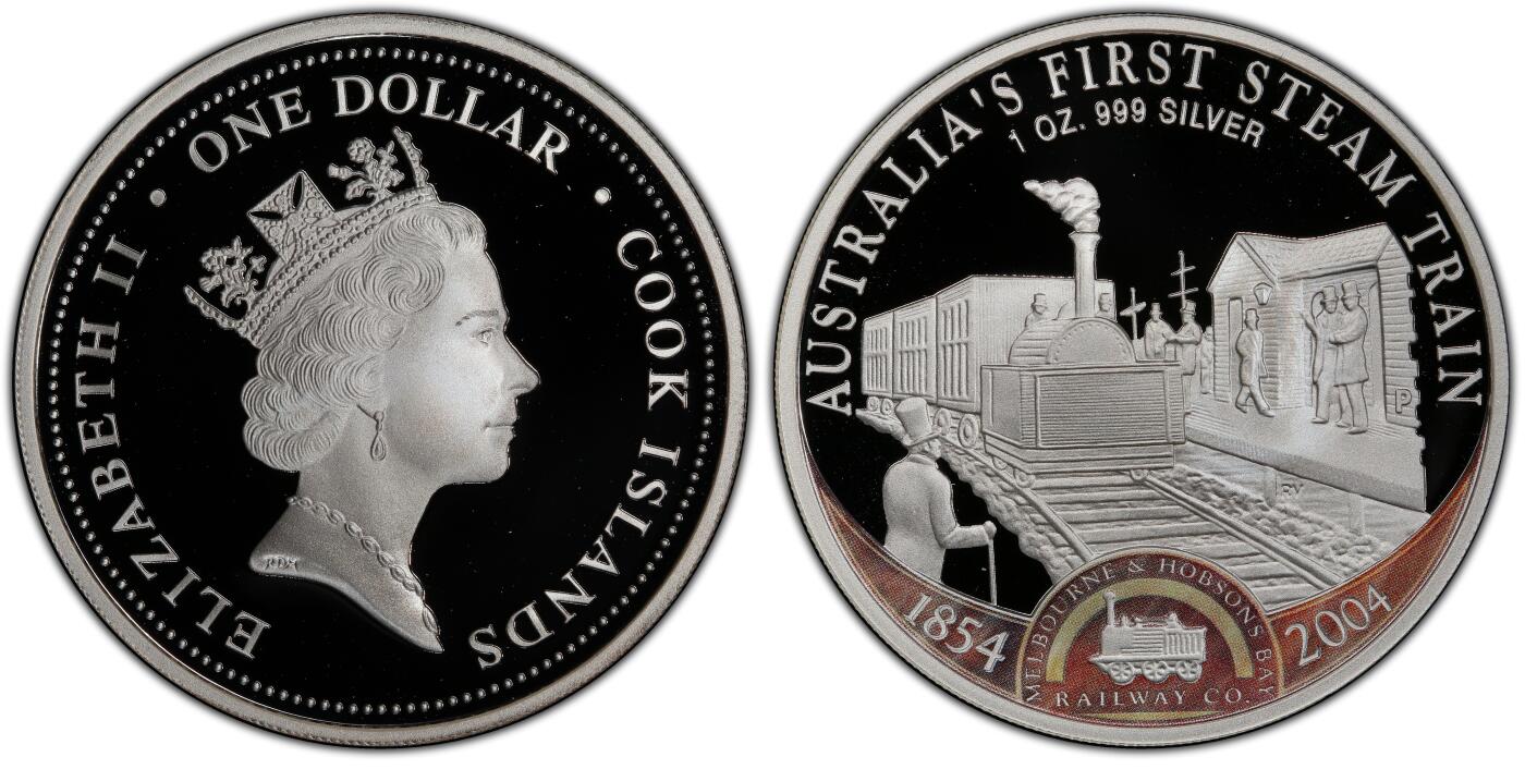 PThappally收藏第54次拍卖，英联邦地区硬币纸币 库克群岛 2004 1 元  31.1g 银币 PCGS PR69DCAM