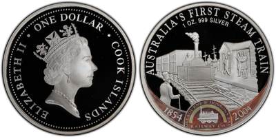 PThappally收藏第54次拍卖，英联邦地区硬币纸币 - 库克群岛 2004 1 元  31.1g 银币 PCGS PR69DCAM