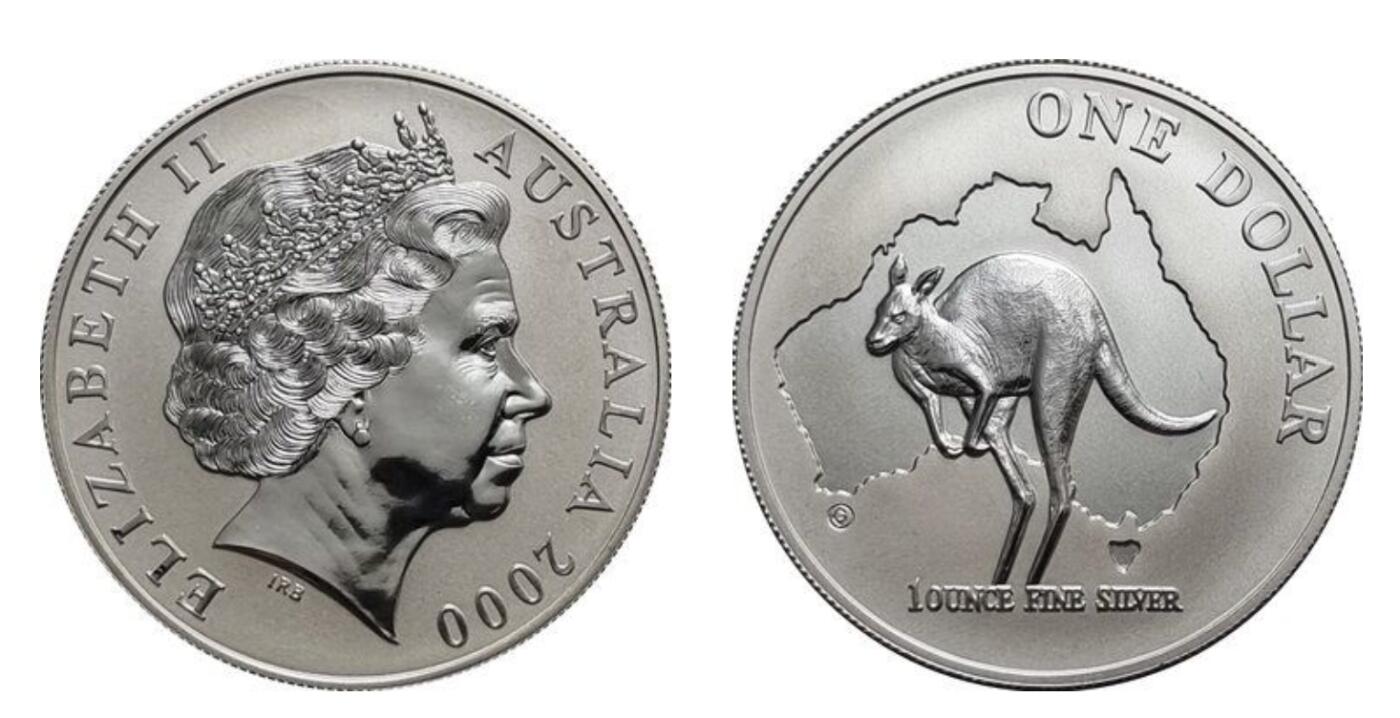 PThappally收藏第54次拍卖，英联邦地区硬币纸币 澳大利亚 2000 1元 袋鼠主题 31.1035 g 999 纯银纪念币 MS70