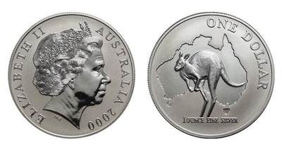 PThappally收藏第54次拍卖，英联邦地区硬币纸币 - 澳大利亚 2000 1元 袋鼠主题 31.1035 g 999 纯银纪念币 MS70