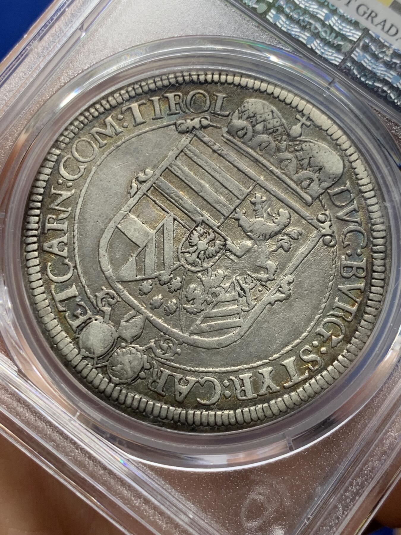 《竞宝斋》第439场 周日，周一，周二 3场连拍 （全场包邮） PCGS XF 1620年神圣罗马帝国利奥波德五世1泰勒银币
