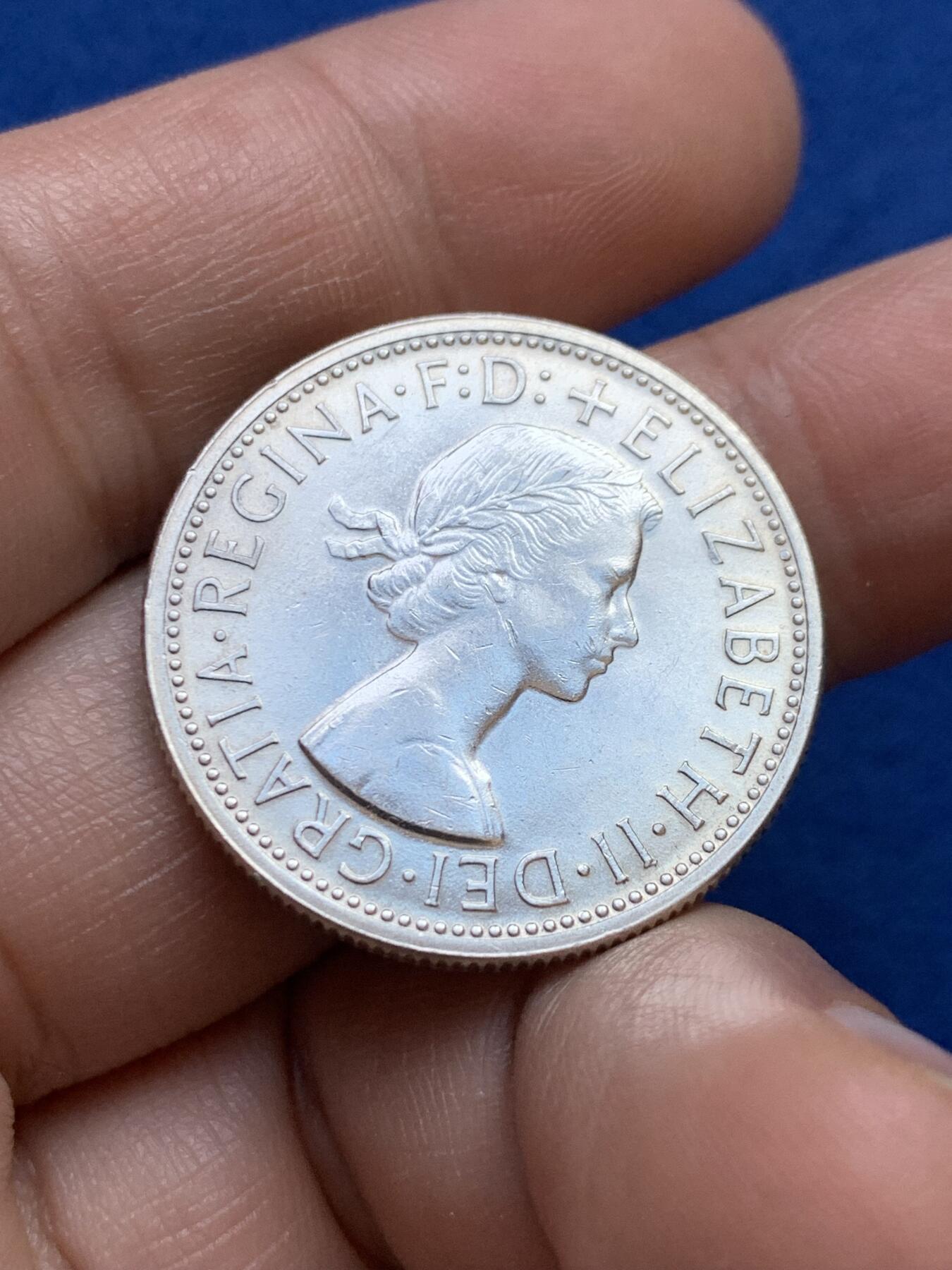 《竞宝斋》第439场 周日，周一，周二 3场连拍 （全场包邮） 英属 澳大利亚 1954年1弗洛林 伊丽莎白二世 皇家访问纪念 银币 好转光稍有清洗