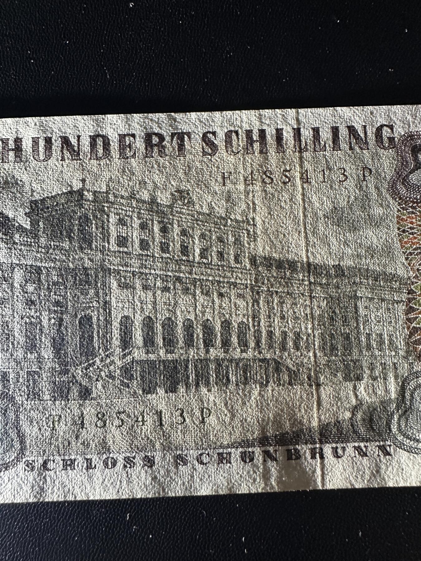 《外钞收藏家》第五百八十六期（品种丰富、精品多）（本平台长期征集拍品、欢迎藏友们联系合作） 1960年奥地利100先令 AU品相