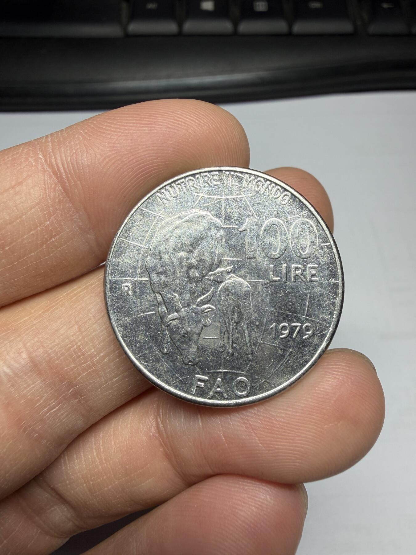 2025年集古藏今外币拍卖第十期-第7场—（总第287拍），可以寄存60天，满160元包邮。 1979年意大利100里拉Fao