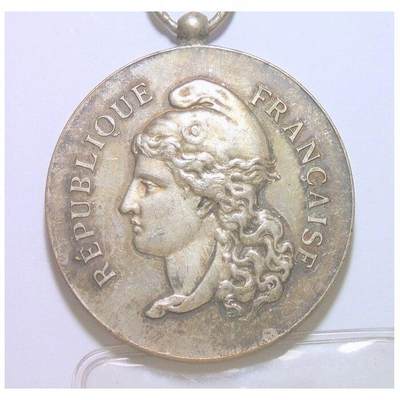 法国1900年 女神玛丽安娜高浮雕精制大镀银章 42MM - 法国1900年 女神玛丽安娜高浮雕精制大镀银章 42MM