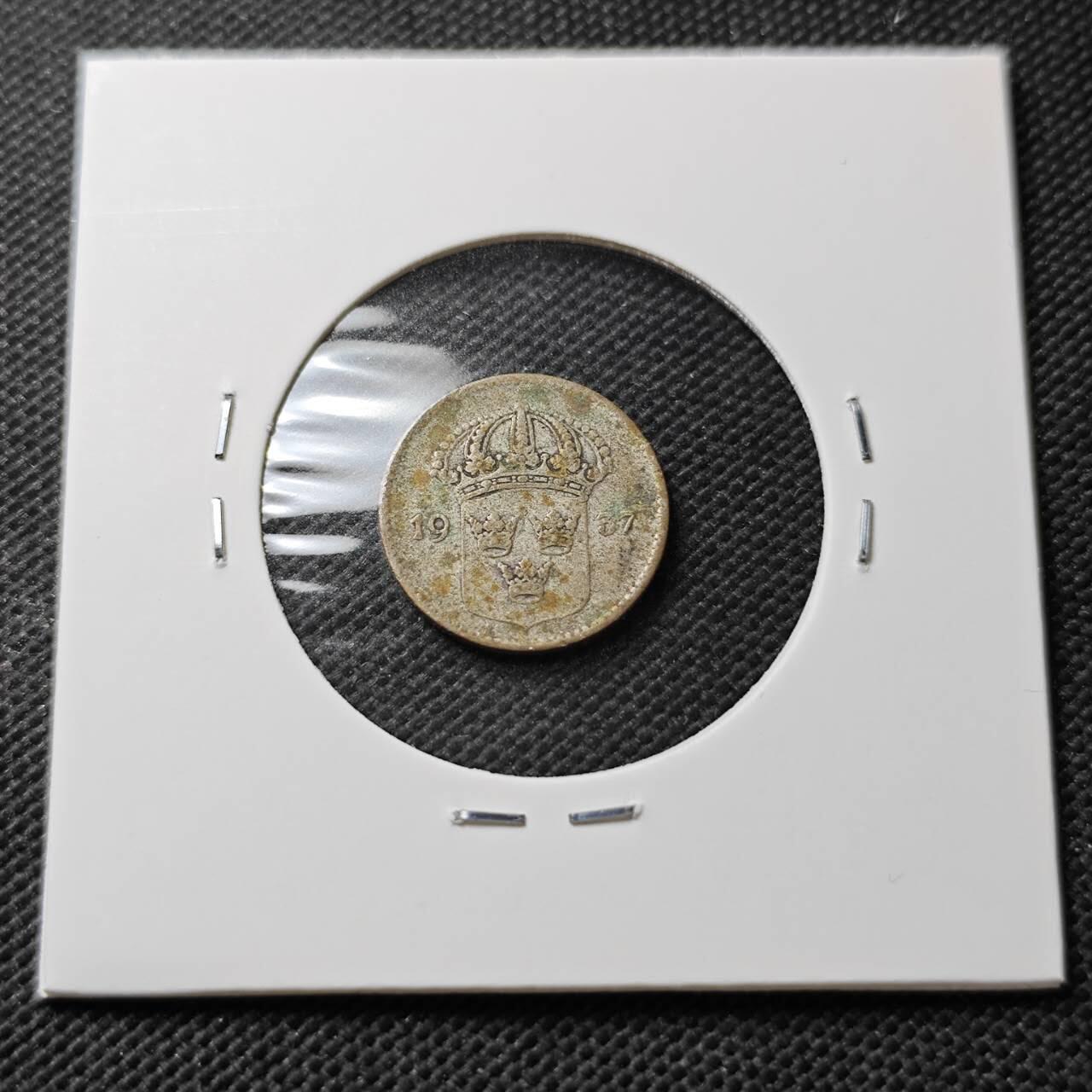 KK钱币收藏小铺  第373场  2月预留时间 周末发货  1937瑞典10欧尔银币