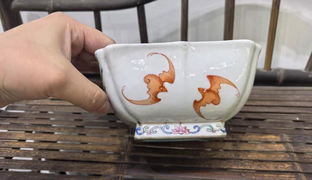 兰馨堂瓷器专场 粉彩人物水仙盆瓷器水盂摆件