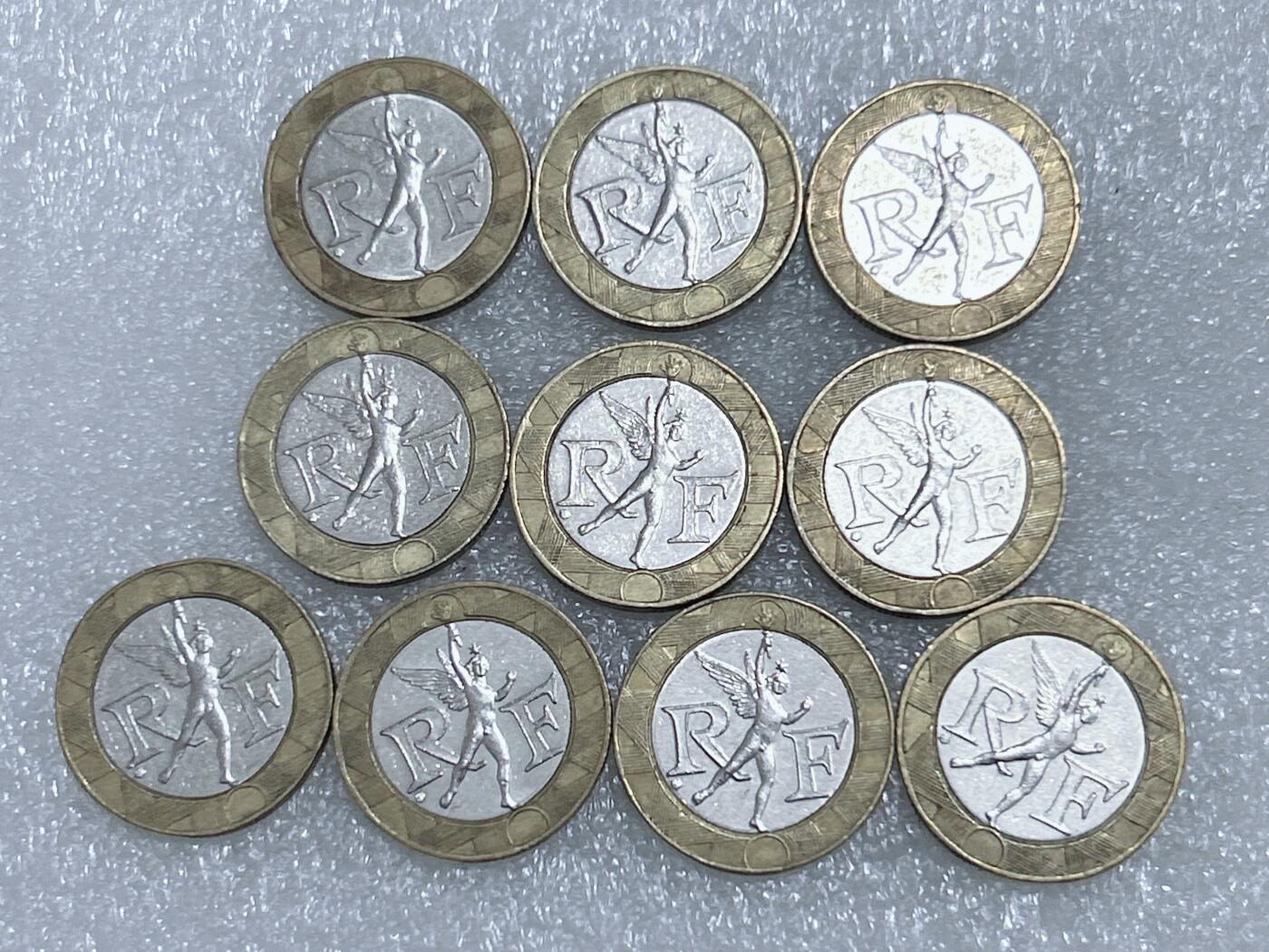 第一海外回流一元起拍收藏 散集专场  第268期 法国10法郎双色币 10枚