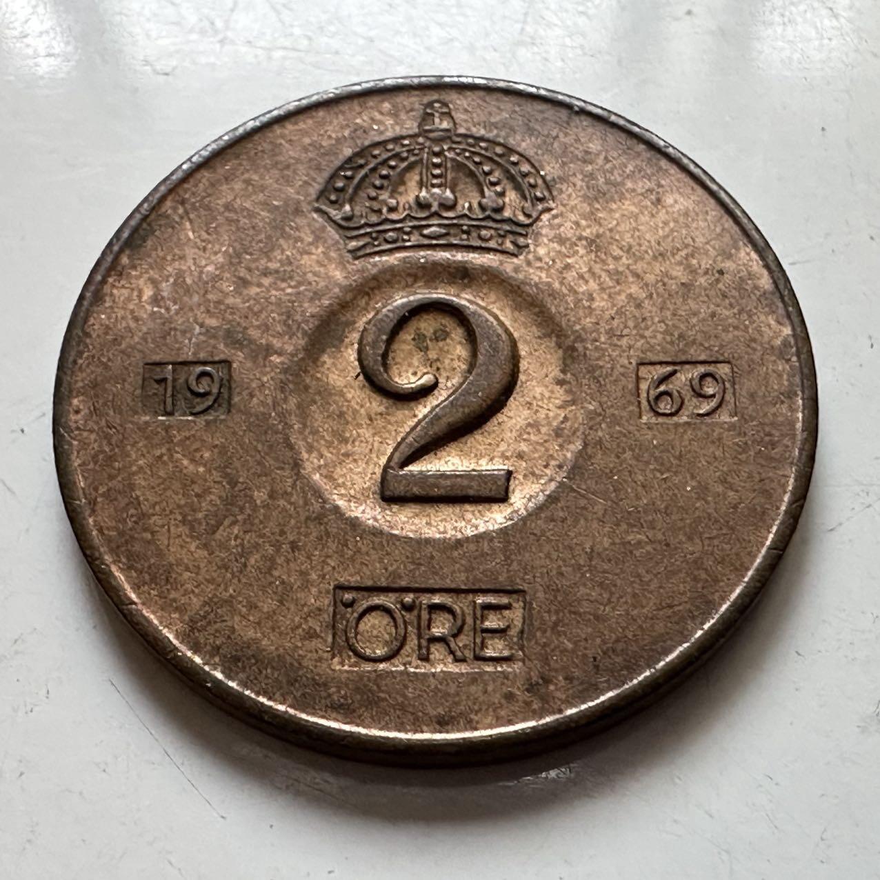 🌹外币初藏🌹🐯2025年第129场  每周二四六晚8️⃣点 接代拍 瑞典1969年2欧尔