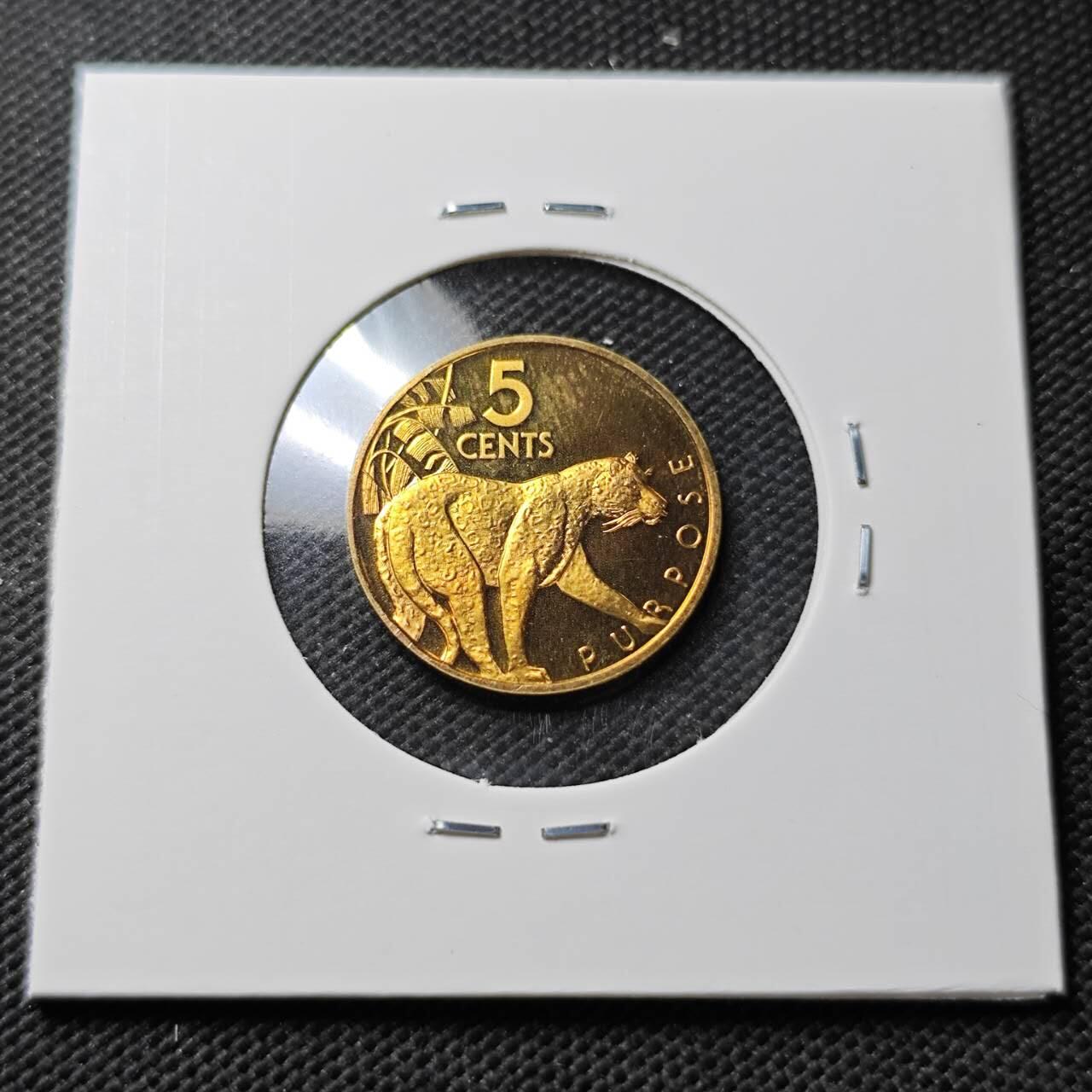 KK钱币收藏小铺  第373场  2月预留时间 周末发货  1979圭亚那5分精制币