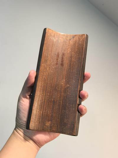 竹雕罗汉诗文臂搁 