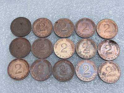 第一海外回流一元起拍收藏 散集专场  第268期 - 德国2芬尼硬币 15枚