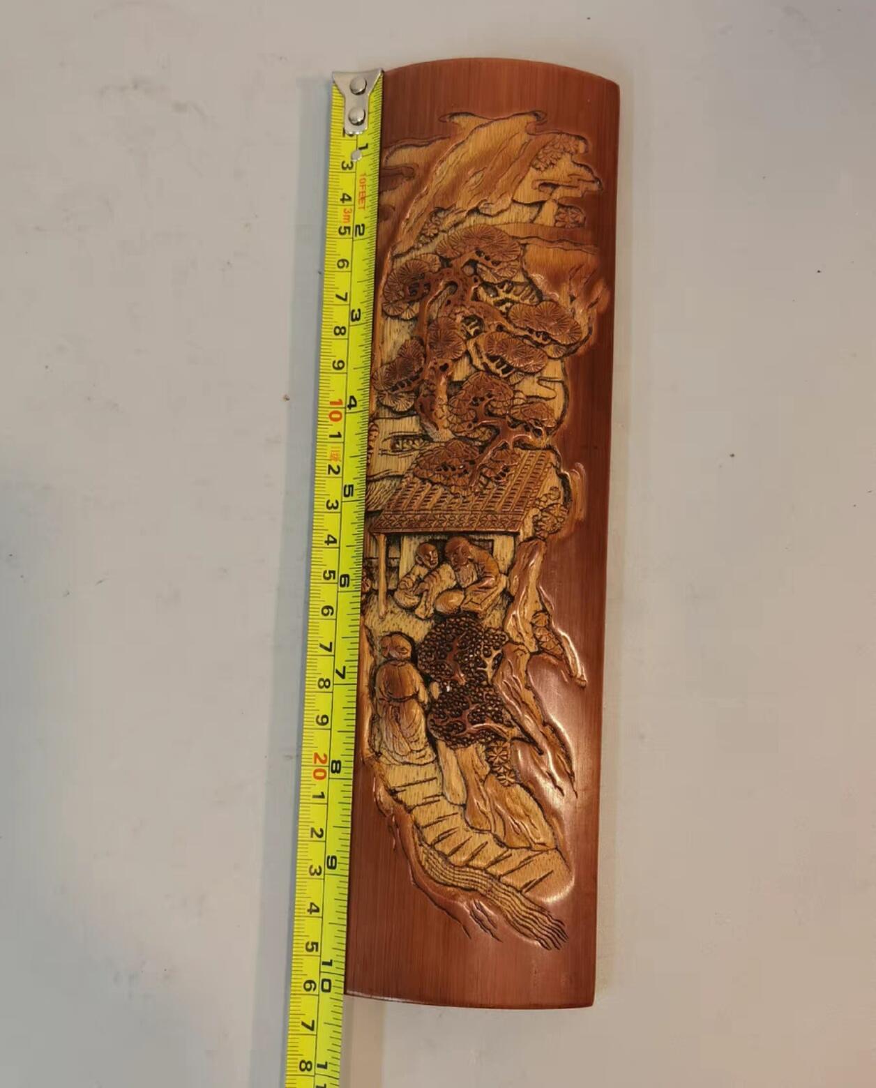 兰馨堂古玩杂项专场 竹雕风景人物臂搁镇纸 