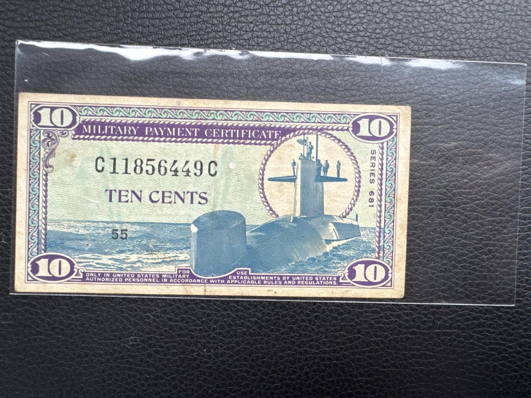 桂P钱币文化工作室拍卖第四十五期  美军越战1968年版10美分军票