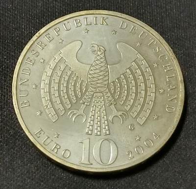【游宝拍卖】乙巳蛇年88期 佣金1+6% - 德国-10欧元银币 2004年 18.0g Ag0.925 欧盟25国纪念币 刻有历年加入欧盟的成员国名称