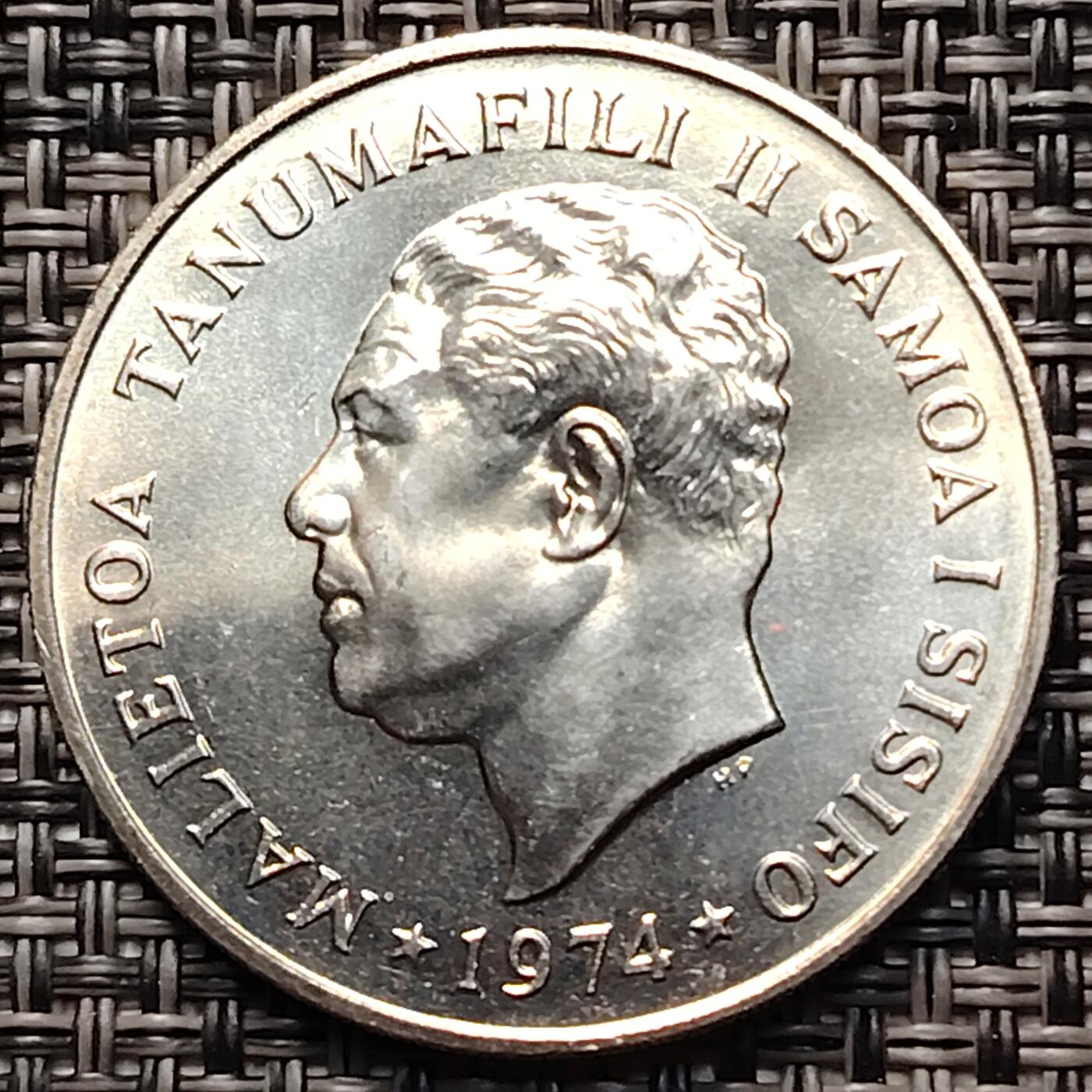 布加迪🐬～世界钱币(上海)🌾第 260 期 /  各国套币和散币 西萨摩亚群岛 1974年 50分