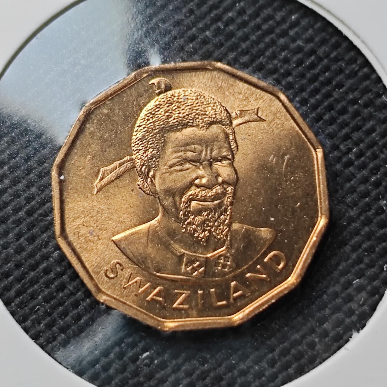 KK钱币收藏小铺  第373场  2月预留时间 周末发货  1974斯威士兰1分铜币 好品