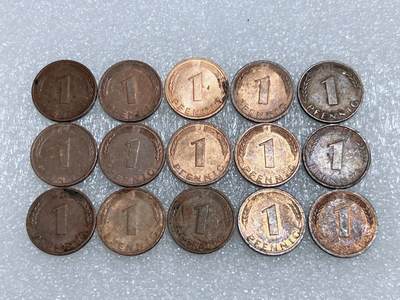 第一海外回流一元起拍收藏 散集专场  第268期 - 德国1芬尼硬币 15枚